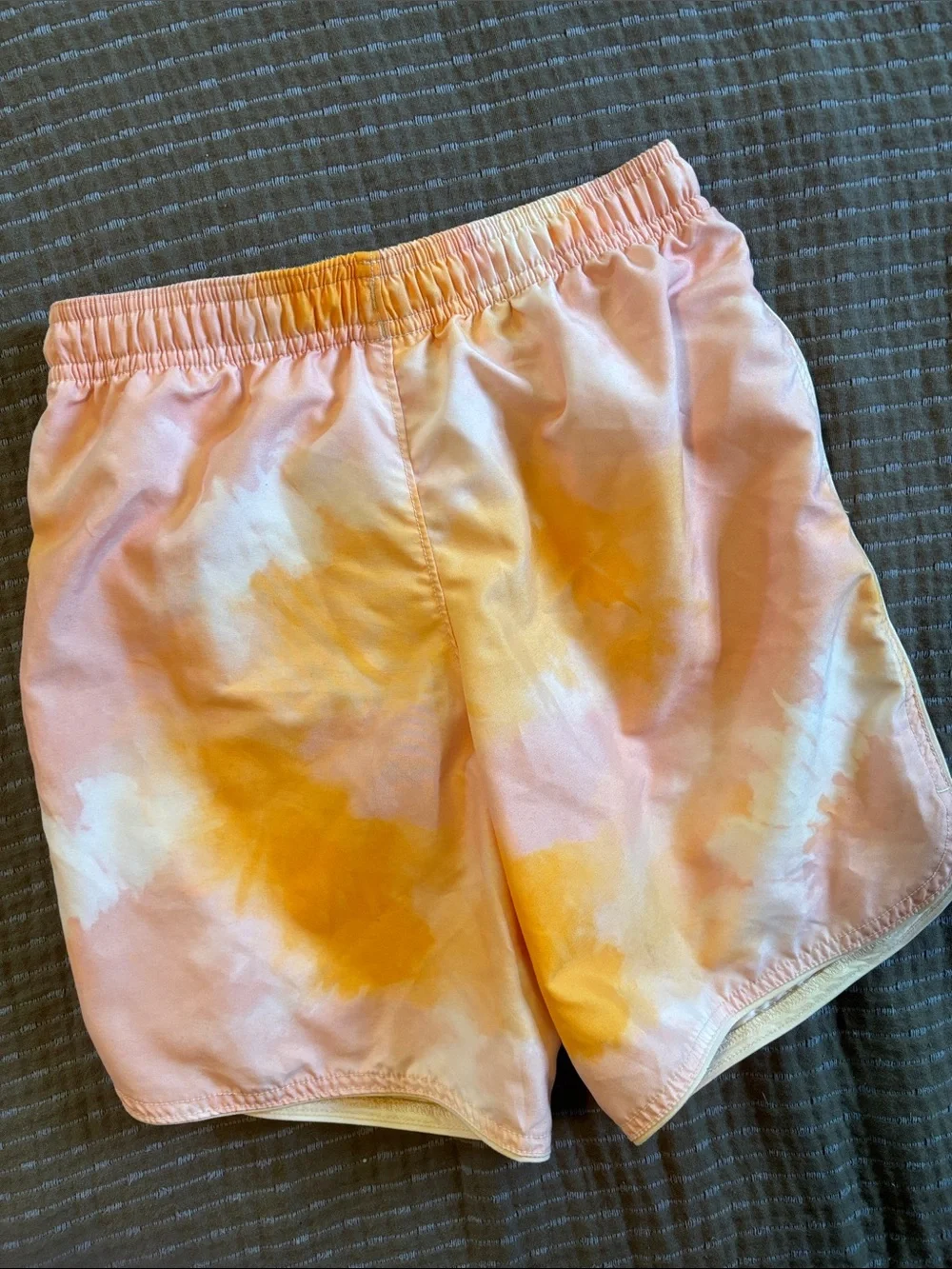 Hanna Andersson Pink and Orange Tie-Dye Mesh Lined Swim Shorts Sz 10/130